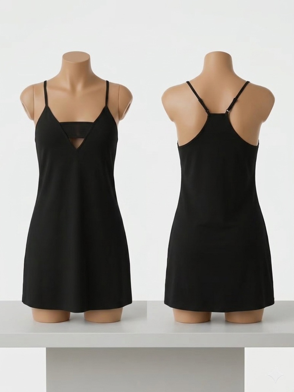 Unbranded Black Keyhole Cutout Mini Dress Racerback Small